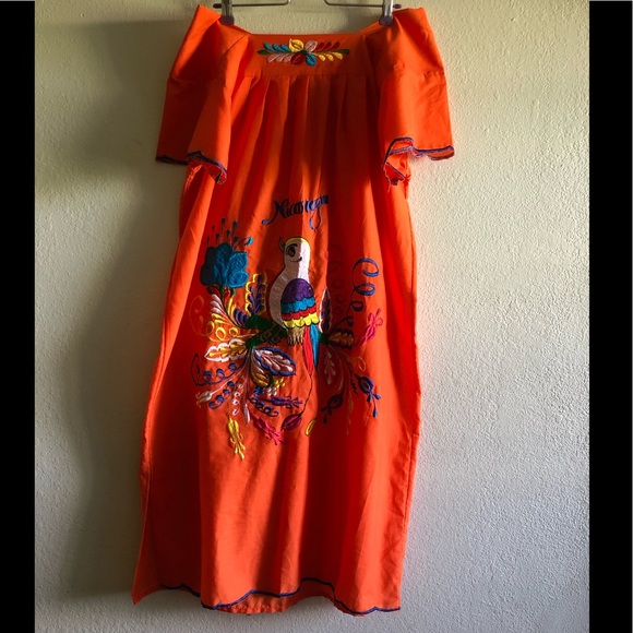 New✨Orange embroidered Nicaragua dress - Picture 2 of 7